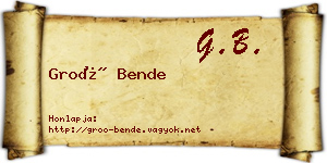 Groó Bende névjegykártya